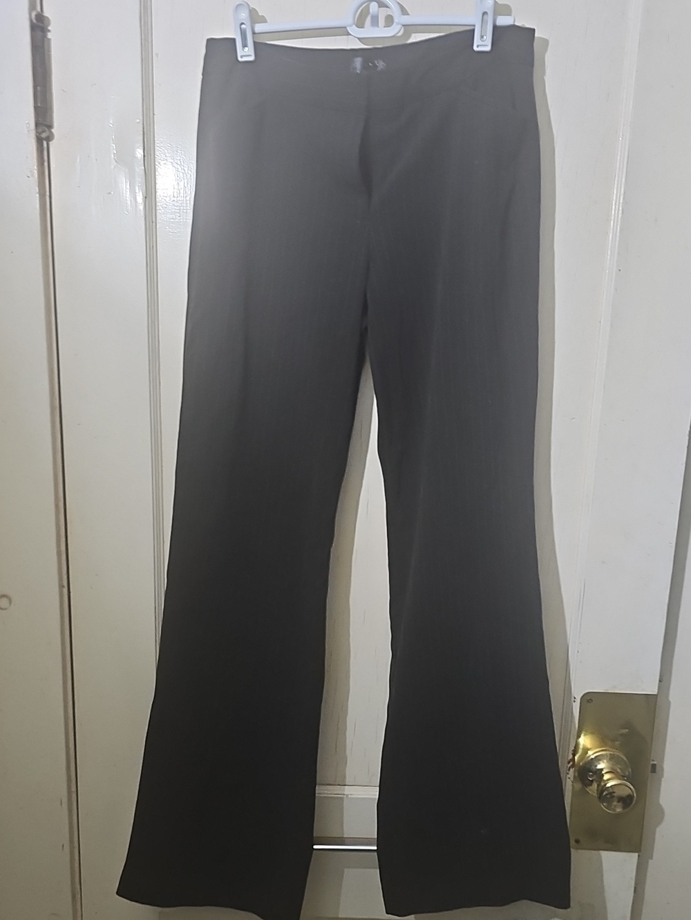 Women's Sz 6 Black Wide-Leg Pinstripe Pants